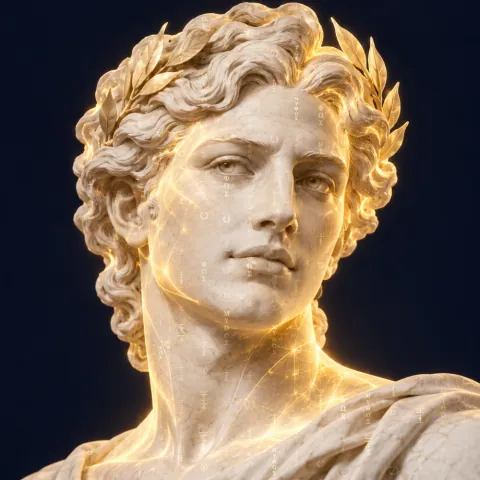 Apollo, marketing, content and search director, in marble and light.