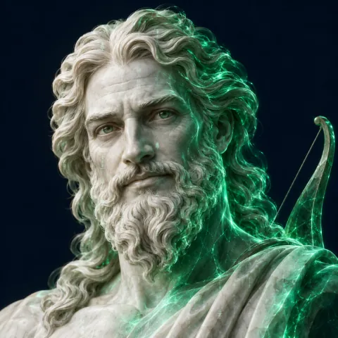 Chiron, education and transformation director, in marble and light.